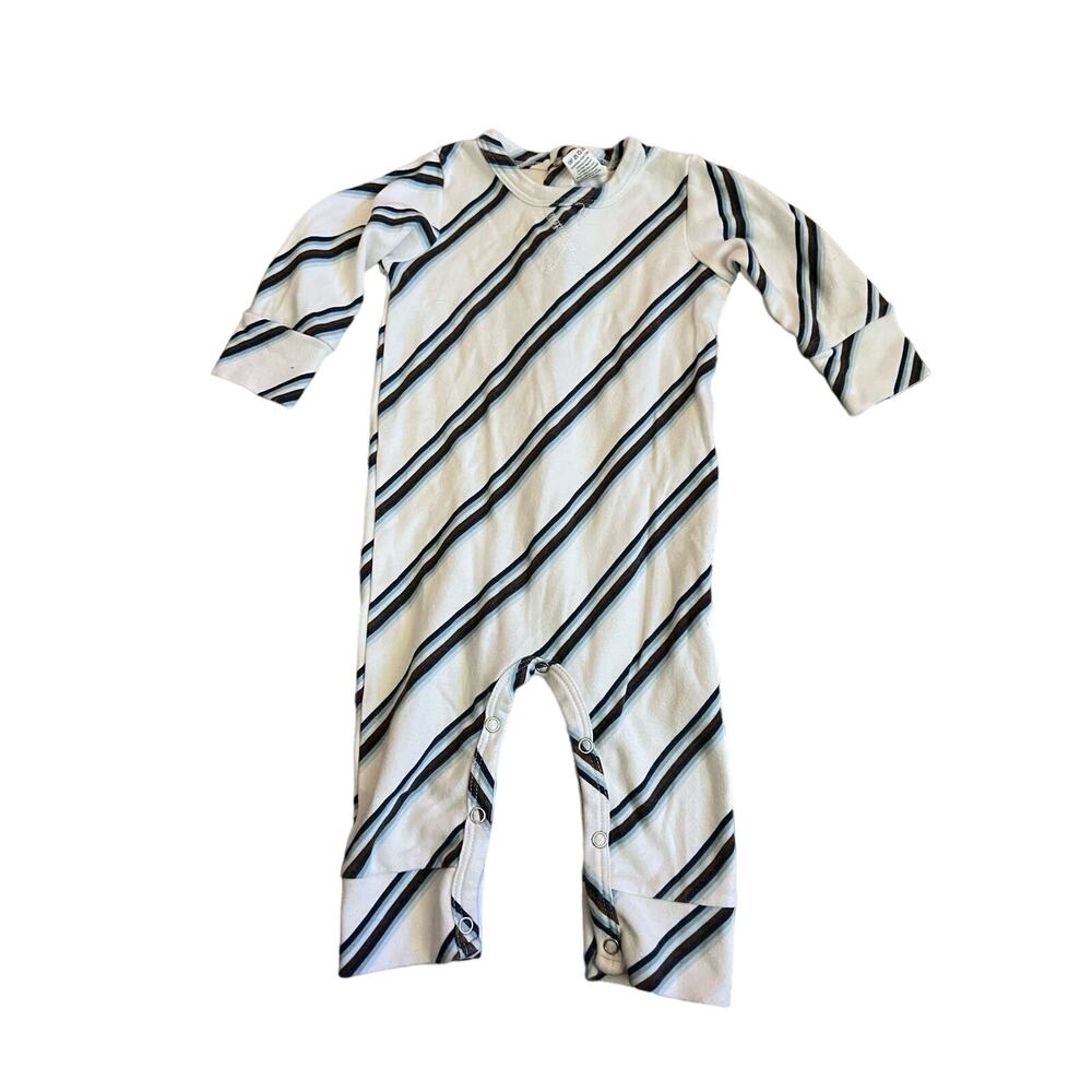 Kate Quinn Organics 70s style striped jumpsuit 6-12m